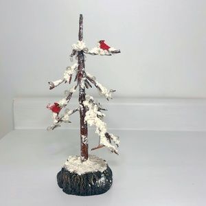 Winter & Christmas 🌲 Bare Tree Covered in Snow With Red Cardinals Holiday Decor